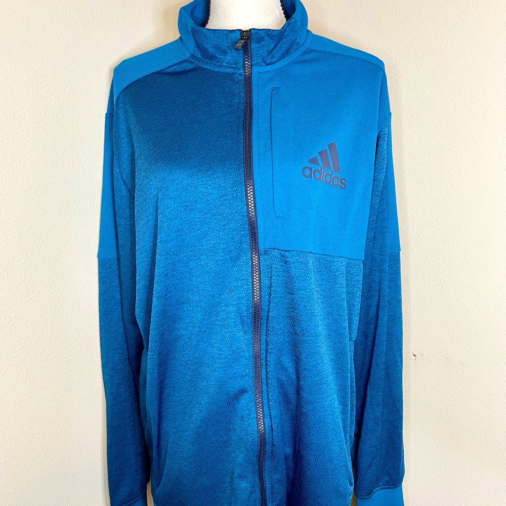 Men’s Adidas track jacket, size Large , Blue zip up